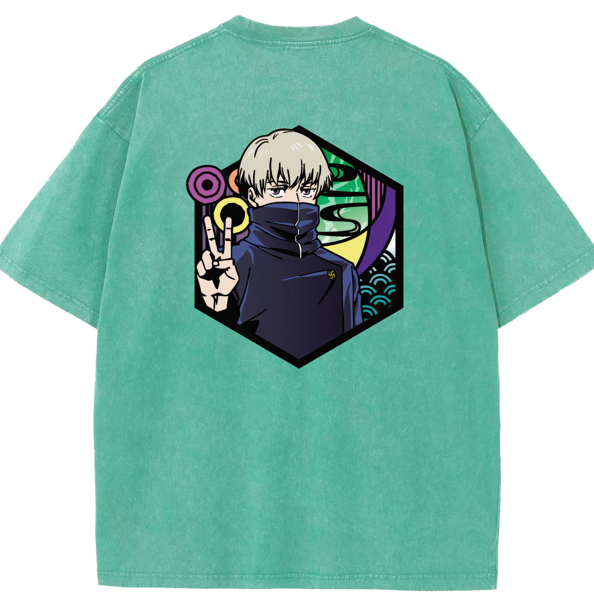 （画像用） 呪術廻戦 Jujutsu Kaisen 綿100% ヴィンテージ風 半袖Tシャツ（背面プリント）